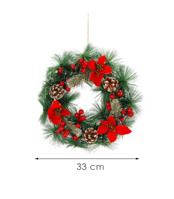 Ziemassvētku durvju vainags Springos CA1317, 33 cm