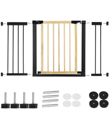 Drošības vārti kāpnēm Springos SG0012BC 75-124 cm brūns-melns