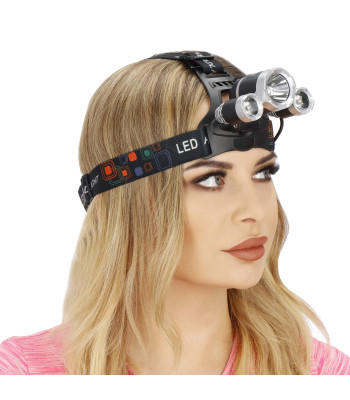 Uzlādējama LED pieres lampa Springos CS0059 ar T6 CREE LED melna