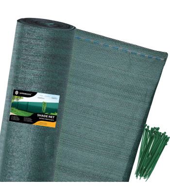 Ēnošanas tīkls ar 100 kabeļu saitēm, zaļš Springos 65 g/m2 1,5x25m SN0020