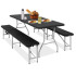 Saliekams galds ar 2 soliem, Springos GF0098, 180 x 74 x 74 cm