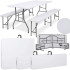 Saliekamais galds ar 2 soliem Springos 180 x 74 x 74 cm GF0099