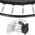 Dārza batuts ar iekšējo aizsargtīklu un gredzenu Springos TP0010 305-312 cm 10ft