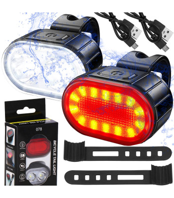 USB velosipēda lukturu komplekts Springos BA0082