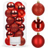 Ziemassvētku bumbiņas, sarkanas, plastmasas, Springos, 20 gab., CA0096, 4 cm