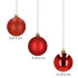 Ziemassvētku bumbiņas, sarkanas, plastmasas, Springos, 20 gab., CA0096, 4 cm