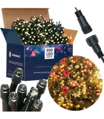 Ziemassvētku lampiņas, 500 LED, 25 m, Springos CL0521