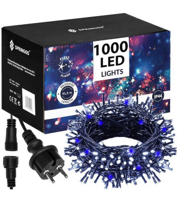 Ziemassvētku lampiņas, 1000 LED, Springos CL1008, 61.5 m