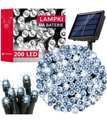 Ziemassvētku lampiņu virtene ar saules bateriju, 22 m, Springos CL4151