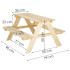 Koka piknika galds bērniem Springos BE003 90x79x50 cm