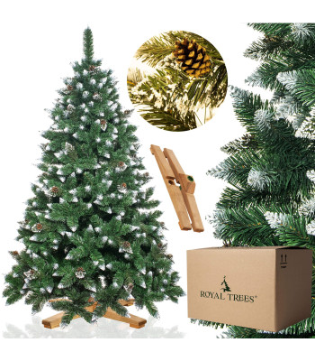 Mākslīgā Ziemassvētku eglīte Premium Royal Trees, sniegota dimanta priede ar čiekuriem, Springos CT0189, 150 cm