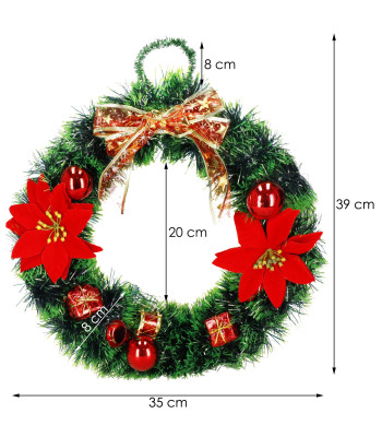 Ziemassvētku vainags durvju dekorēšanai, Springos CA1018, 35 cm