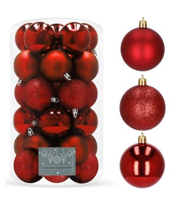 Ziemassvētku eglīšu rotājumu komplekts, 30 bumbiņas, Springos CA0006, 6 cm