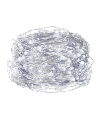 Ziemassvētku lampiņas eņģeļu mati, auksti balta, ar strāvas padevi, Springos CL0094, 300 LED