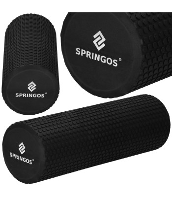 Masāžas un muskuļu atjaunošanas rullis, melns – Springos FR0024, 45x15 cm