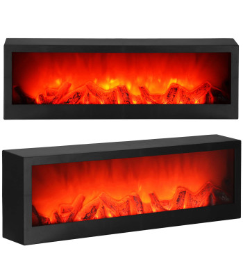 Dekoratīvā LED kamīna lampa, melna — Springos CL0863, USB, 60 x 10 x 19,5 cm