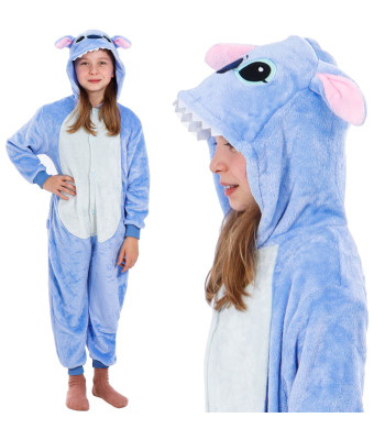 Bērnu kigurumi pidžama Stitch, viengabala kombinezons Springos HA5065, 120–130 cm
