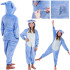 Bērnu kigurumi pidžama Stitch, viengabala kombinezons Springos HA5065, 120–130 cm