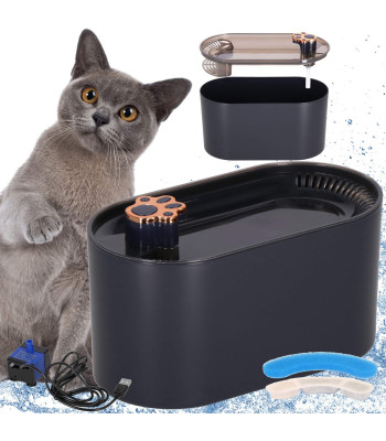 Dzirdne-strūklaka mājdzīvniekiem ar filtru grafīta krāsā, Springos PA0316, 3 L
