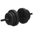 Regulējams hanteļu komplekts Springos FA1672, stienis + svari, melns, 30 kg