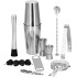 Bārmeņa komplekts šeiker tin tin Springos KI0016 14 gab. sudraba
