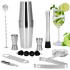 Bārmeņa komplekts šeiker tin tin Springos KI0016 14 gab. sudraba
