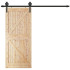 Bīdāmo durvju sistēma, barn door, ar sliedi un furnitūru līdz 100 kg, matēti melna — Springos HA5007, 183 cm