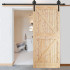 Bīdāmo durvju sistēma, barn door, ar sliedi un furnitūru līdz 100 kg, matēti melna — Springos HA5007, 183 cm