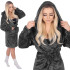 Peldmētelis sievietēm ar kapuci, tumši pelēks, Springos HA7364, L/XL