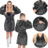 Peldmētelis sievietēm ar kapuci, tumši pelēks, Springos HA7364, L/XL