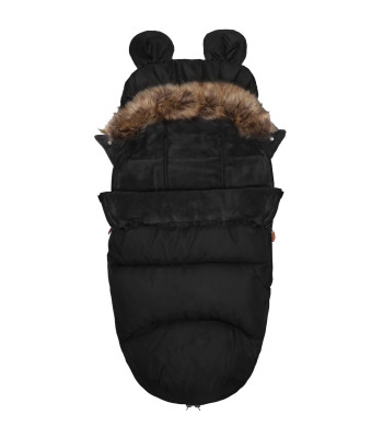 4-in-1 ratu guļammaiss ar kažokādas apkakli, melns, Springos SB0046, 96 cm