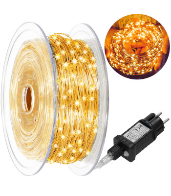 Ziemassvētku LED lampiņas, silti baltas, 1000 mikro LED, 100 m, Springos CL4043