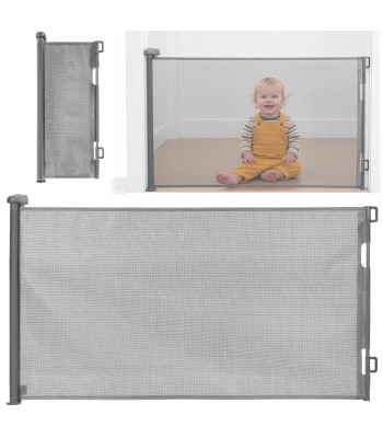 Drošības barjera kāpnēm un durvīm, rullo žalūzijas tipa, pelēka — 80 cm