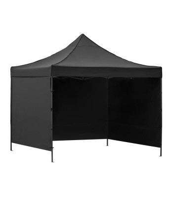 Saliekamā dārza nojume ar sānu sienām, melna — Springos GP0011, 3 × 3 m
