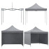 Saliekamā dārza nojume ar sānu sienu, pelēka, Springos GP0003, 3 × 3 m