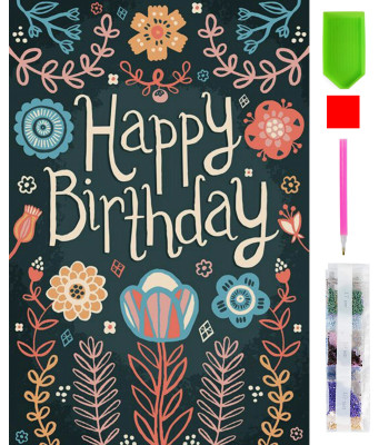 Dimanta mozaīkas komplekts  40 × 50 cm Dzimšanas diena– 5D DIY glezna