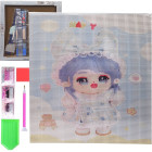 Dimanta mozaīka ar rāmi 30 × 30 cm – anime stila attēls bērniem un pieaugušajiem