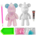 Dimanta izšūšanas komplekts DIY atslēgu piekariņš lācis 6,5 cm