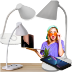 LED galda lampa ar bezvadu lādētāju