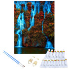 Krāsošana pēc numuriem ar rāmi 40 x 50 cm – augstas kvalitātes krāsošanas komplekts ūdenskritums