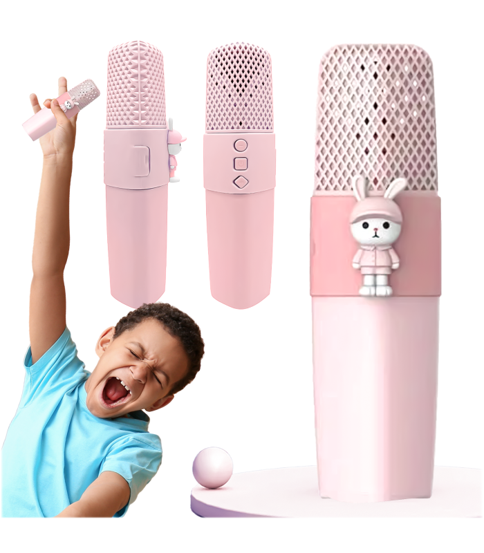 Bērnu bezvadu karaoke mikrofons Bluetooth ar skaļruni USB