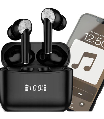Bezvadu austiņas J8 Pro ar mikrofonu un uzlādes kārbiņu