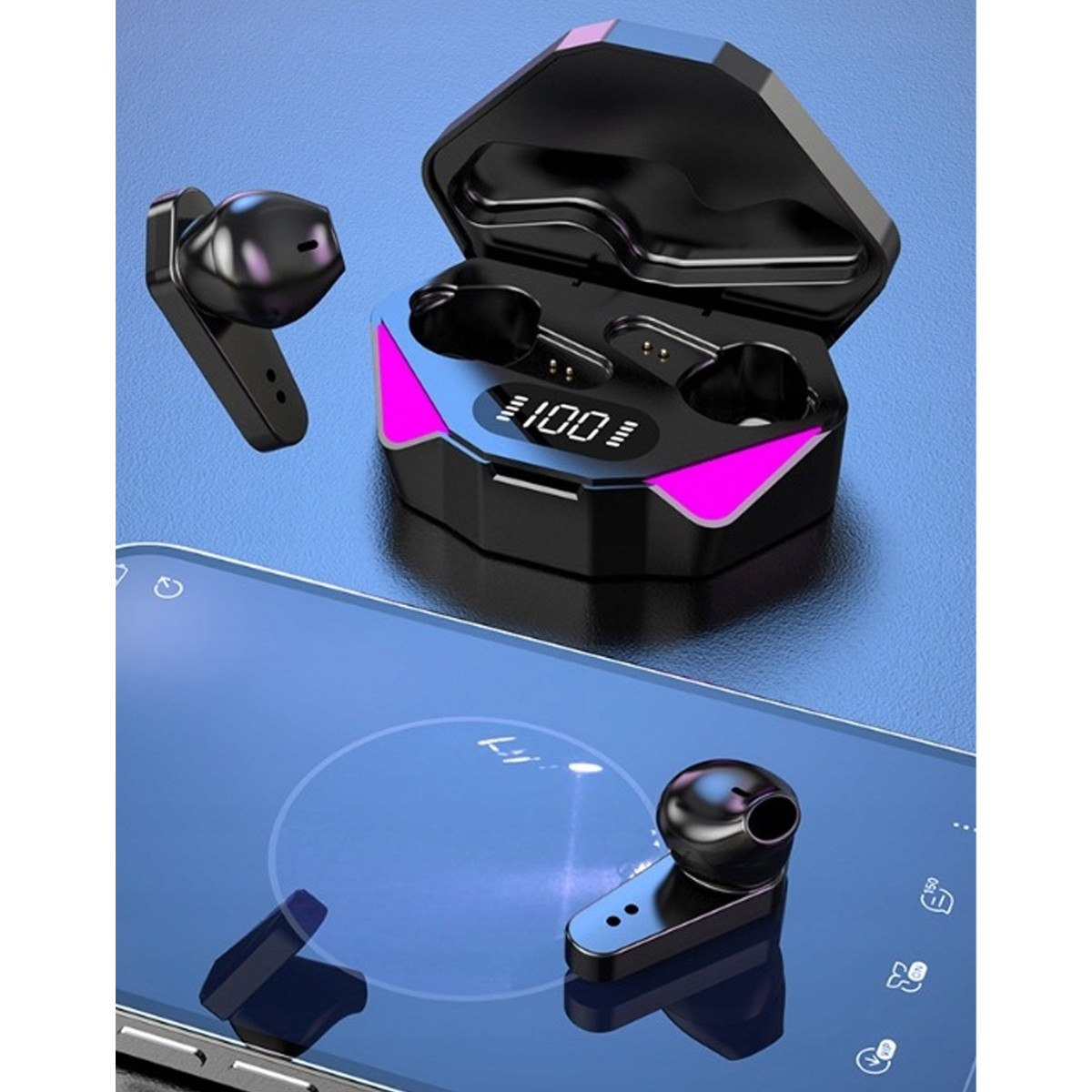 Bezvadu spēļu sporta Bluetooth austiņas TWS 5.3 X15