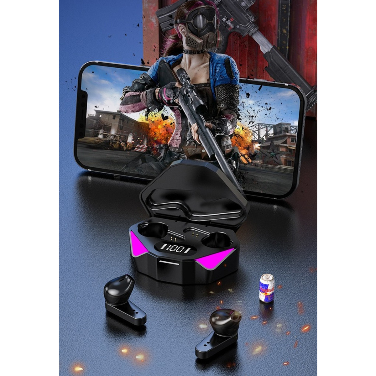 Bezvadu spēļu sporta Bluetooth austiņas TWS 5.3 X15