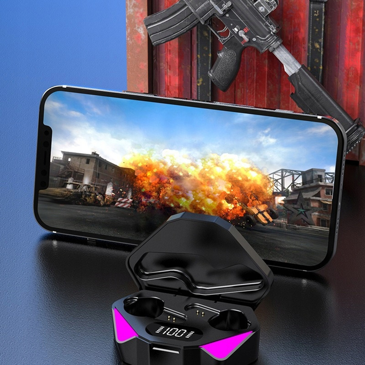 Bezvadu spēļu sporta Bluetooth austiņas TWS 5.3 X15