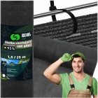 Žoga pārsegs - tīkls no saules un vēja 95%, 1,5x25 m, 180 g/m², melns