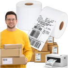 Pašlīmējošās termouzlīmes baltas 100x150 mm 500 gab perforācija rullī