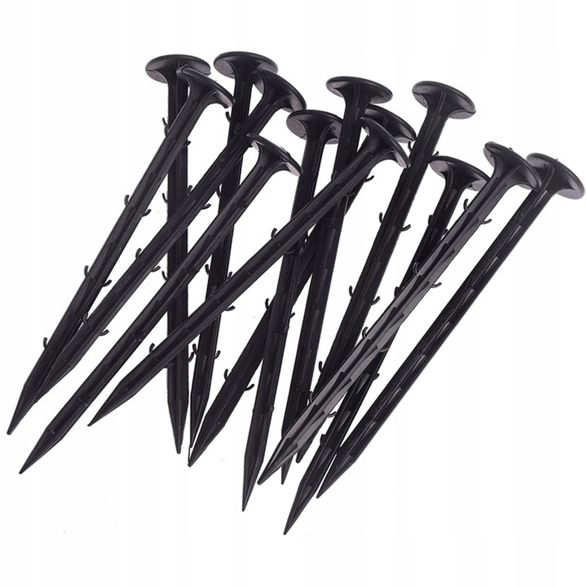 Agroplēves stiprināšanas tapas ar āķiem, 15 cm, 50 gab., melnas