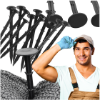 Agroplēves stiprināšanas tapas ar āķiem, 15 cm, 50 gab., melnas