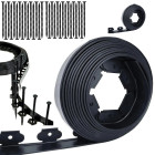 Elastīgas zāliena apmales 60 mm ar 30 enkurus - 20 metrus melnā krāsā